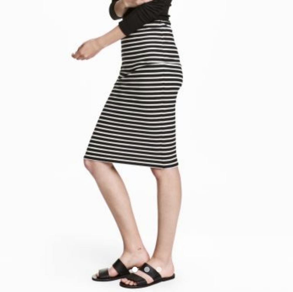 NWT H&M Basic Striped Pencil Skirt